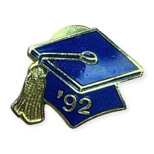 Blue Graduation Cap W/ Tassel '92 1992 Pin Lapel Enamel Collectible